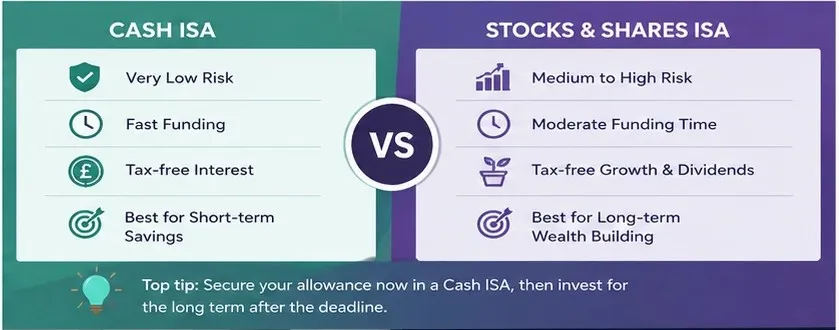 Cash ISA vs Stocks and Shares ISA Before April 5